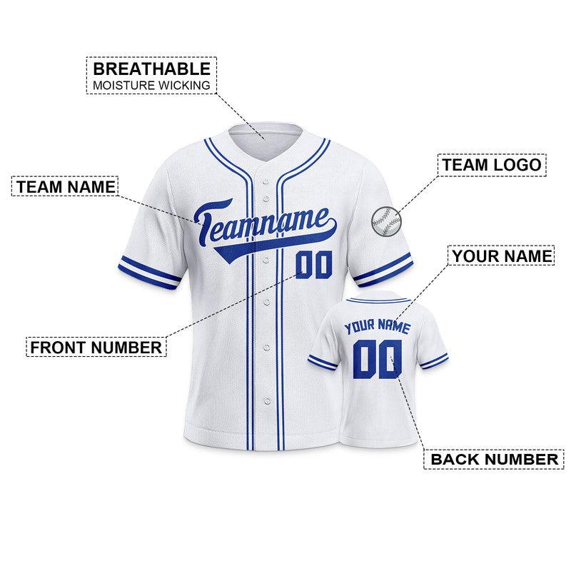 Custom White Royal-White Authentic Baseball Jersey