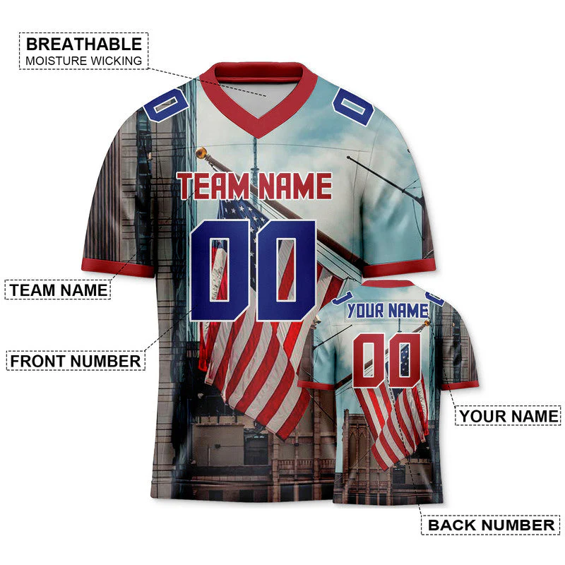 Custom American Flag Fashion Authentic Football Jersey3