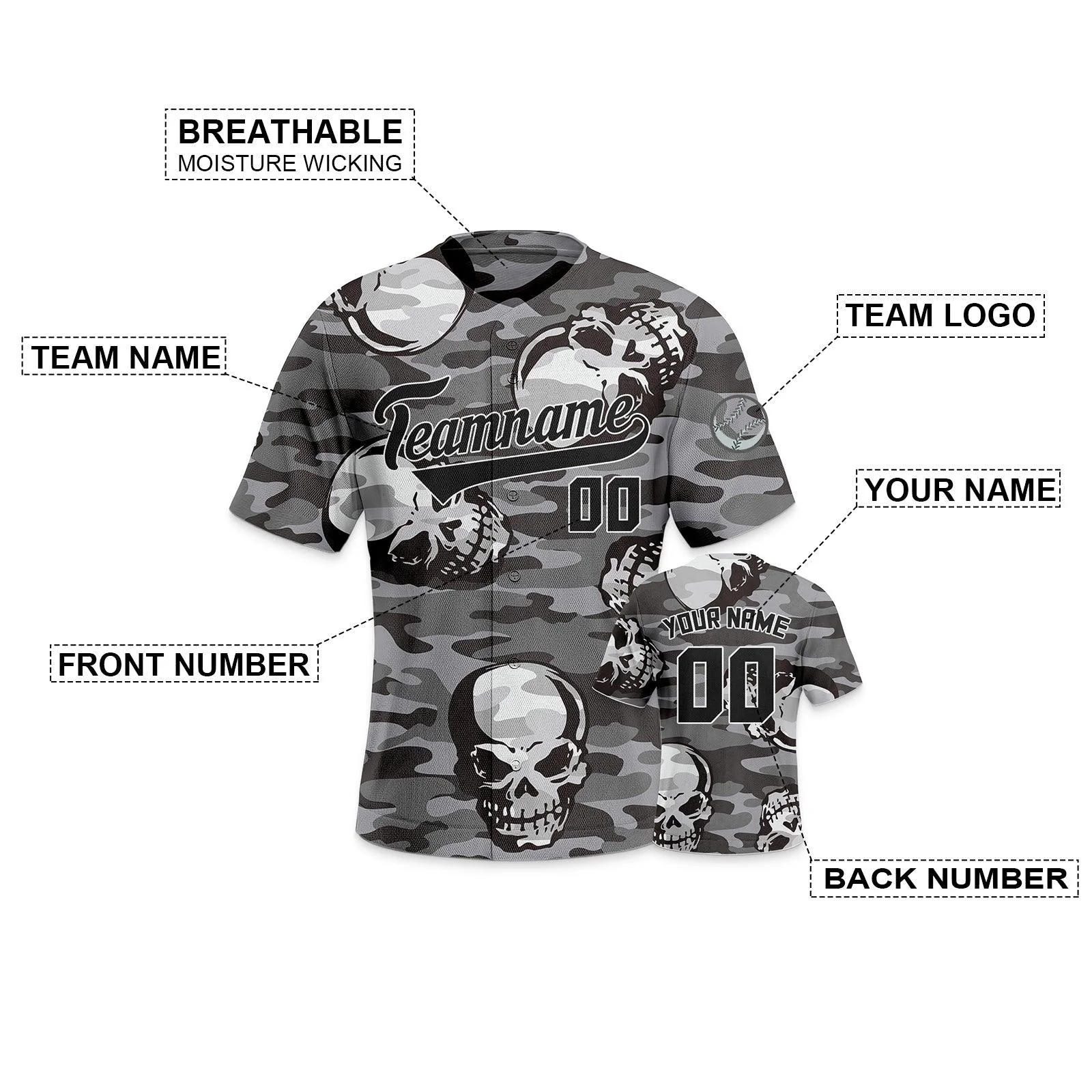 Custom Camo Gray-Cream Authentic Salute To Service Baseball Jersey