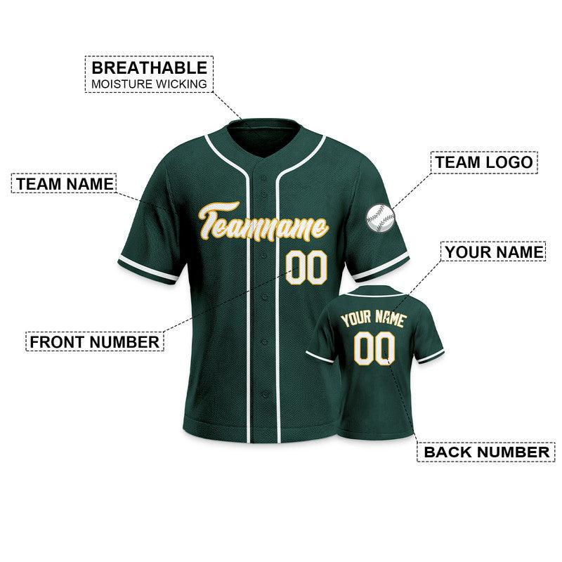 Custom Kelly Green Gold-White Authentic Baseball Jersey-3